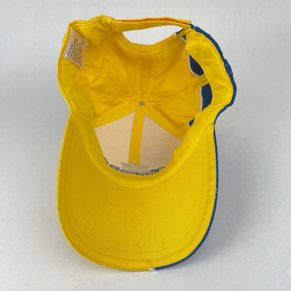 NWT Corona Extra Yellow Blue Hook and Loop Adjustable Hat Cap - Picture 5 of 12